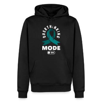 Teal Ribbon PTSD Stress Angststörung - Männer Premium Bio Hoodie - Schwarz - Vorne - Nico (187cm)