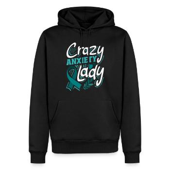 Teal Ribbon PTSD Stress Angststörung - Männer Premium Bio Hoodie - Schwarz - Vorne - Nico (187cm)