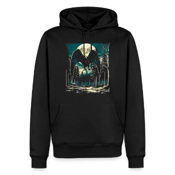 Vintage Mothman Point Pleasant - Männer Premium Bio Hoodie - Schwarz - Vorne - Nico (187cm)