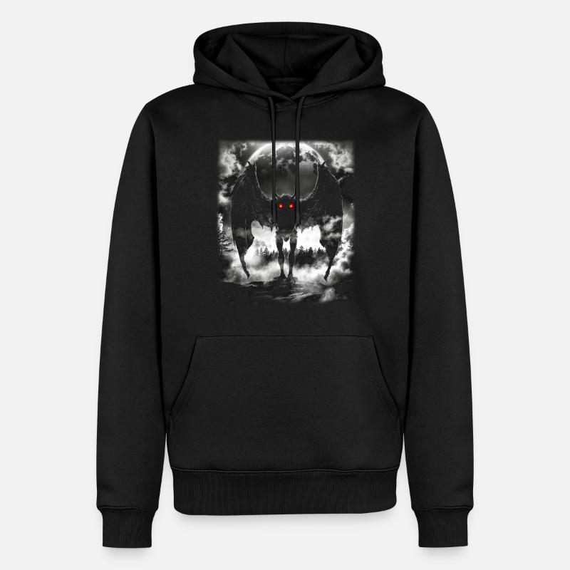 Mothman Mythical Creature - Männer Premium Bio Hoodie - Schwarz