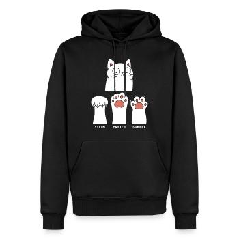 Ciseaux à papier de pierre - Sweat à capuche Premium bio Homme - noir - Devant - Nico (187cm)
