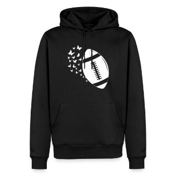 Football Américain Ballon Football Joueur Football Ba - Sweat à capuche Premium bio Homme - noir - Devant - Nico (187cm)