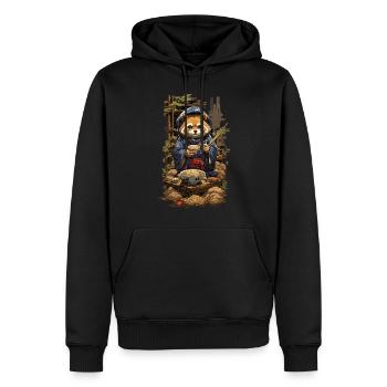 Chien viverrin japonais Ramen Soupes de nouilles esthétique - Sweat à capuche Premium bio Homme - noir - Devant - Nico (187cm)