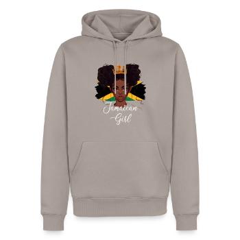 jamaican girl Flag Jamaica - Männer Premium Bio Hoodie - Taupe - Vorne - Nico (187cm)