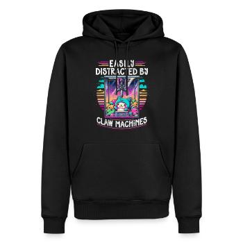Facilement distrait par les machines à griffes Greifautomat - Sweat à capuche Premium bio Homme - noir - Devant - Nico (187cm)