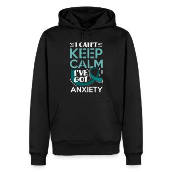 Teal Ribbon PTSD Stress Angststörung - Männer Premium Bio Hoodie - Schwarz - Vorne - Nico (187cm)