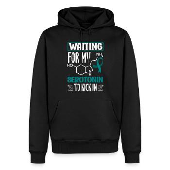 Teal Ribbon PTSD Stress Angststörung - Männer Premium Bio Hoodie - Schwarz - Vorne - Nico (187cm)