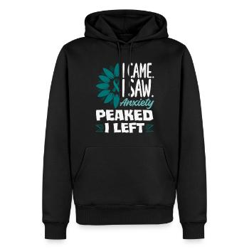 Teal Ribbon PTSD Stress Angststörung - Männer Premium Bio Hoodie - Schwarz - Vorne - Nico (187cm)