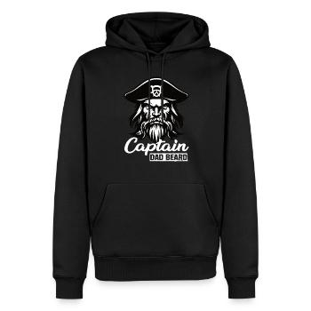Captain Dad Beard Kapitän Boot Segeln Segler - Männer Premium Bio Hoodie - Schwarz - Vorne - Nico (187cm)
