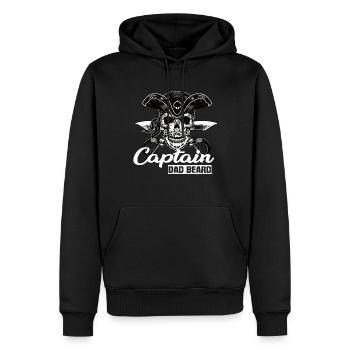 Captain Dad Beard Kapitän Boot Segeln Segler - Männer Premium Bio Hoodie - Schwarz - Vorne - Nico (187cm)