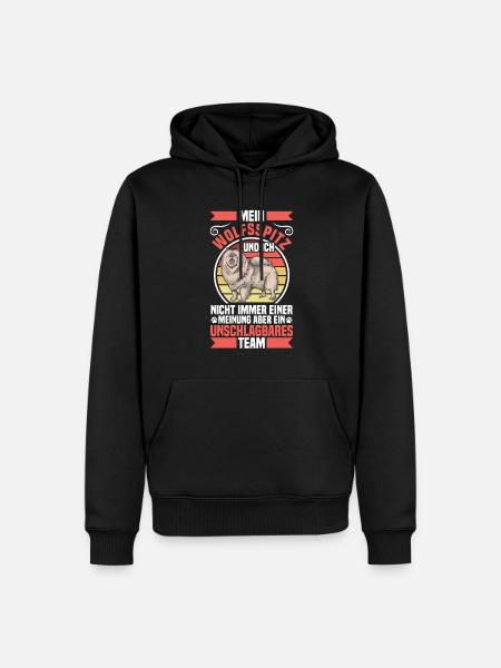 Wolfsspitz ist unschlagbar Deutscher Wolfsspitz - Männer Premium Bio Hoodie - Schwarz