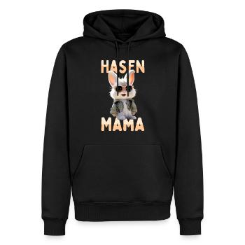 Hasen Mama Muttertag Kaninchen Bunny Mutter Hase - Männer Premium Bio Hoodie - Schwarz - Vorne - Nico (187cm)