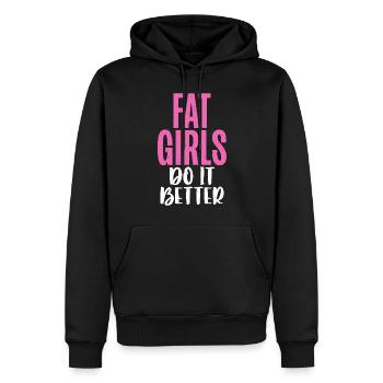 Cadeaux de graisse drôles - Sweat à capuche Premium bio Homme - noir - Devant - Nico (187cm)