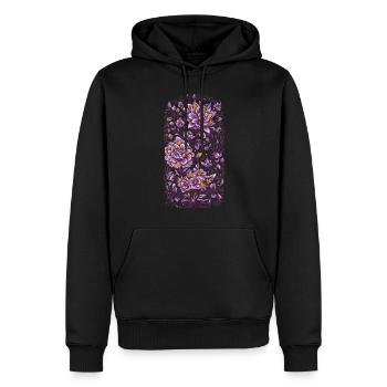 Blumen Deko Vintage Streetwear Design - Männer Premium Bio Hoodie - Schwarz - Vorne - Nico (187cm)
