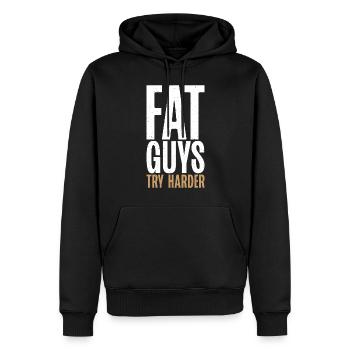 Cadeaux de graisse drôles - Sweat à capuche Premium bio Homme - noir - Devant - Nico (187cm)