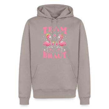 Team Bride - Men’s Premium Organic Hoodie - taupe - Front - Nico (187cm)