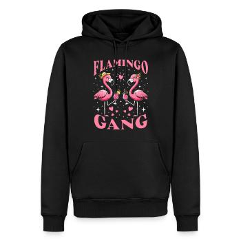 Flamingo Gang - Männer Premium Bio Hoodie - Schwarz - Vorne - Nico (187cm)