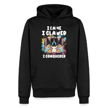 Greifautomat Je suis venu j’ai griffé j’ai conquis - Sweat à capuche Premium bio Homme - noir - Devant - Nico (187cm)