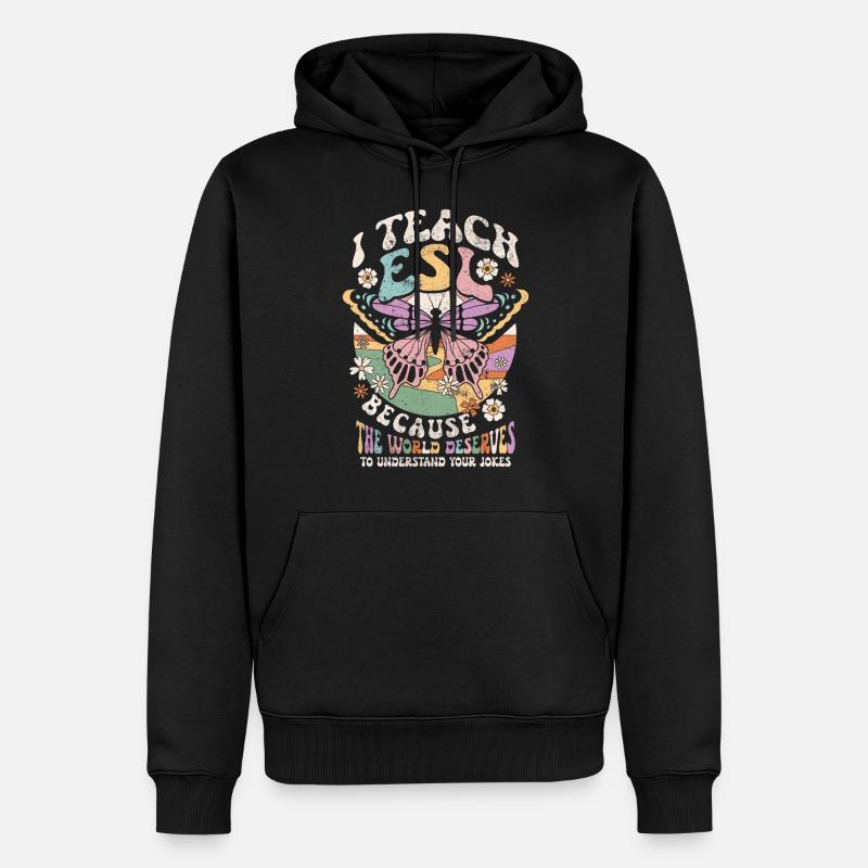 Englischlehrerin Sprachlehrer Englischlehrer - Männer Premium Bio Hoodie - Schwarz