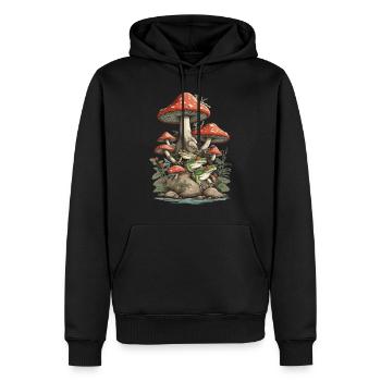 Nature Vintage grenouille Design Streetwear esthétique - Sweat à capuche Premium bio Homme - noir - Devant - Nico (187cm)