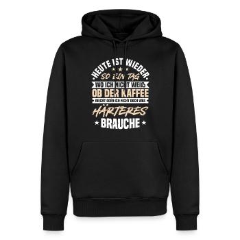 Dicton de motivation, Sarcasme, Paresseux, Sarcastique - Sweat à capuche Premium bio Homme - noir - Devant - Nico (187cm)