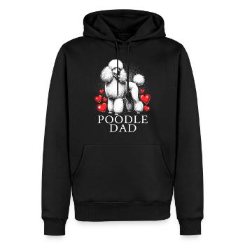 Papa caniche - Sweat à capuche Premium bio Homme - noir - Devant - Nico (187cm)