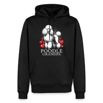 Grand-père caniche - Sweat à capuche Premium bio Homme - noir - Devant - Nico (187cm)