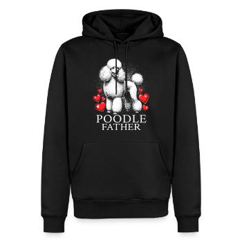 Père caniche - Sweat à capuche Premium bio Homme - noir - Devant - Nico (187cm)