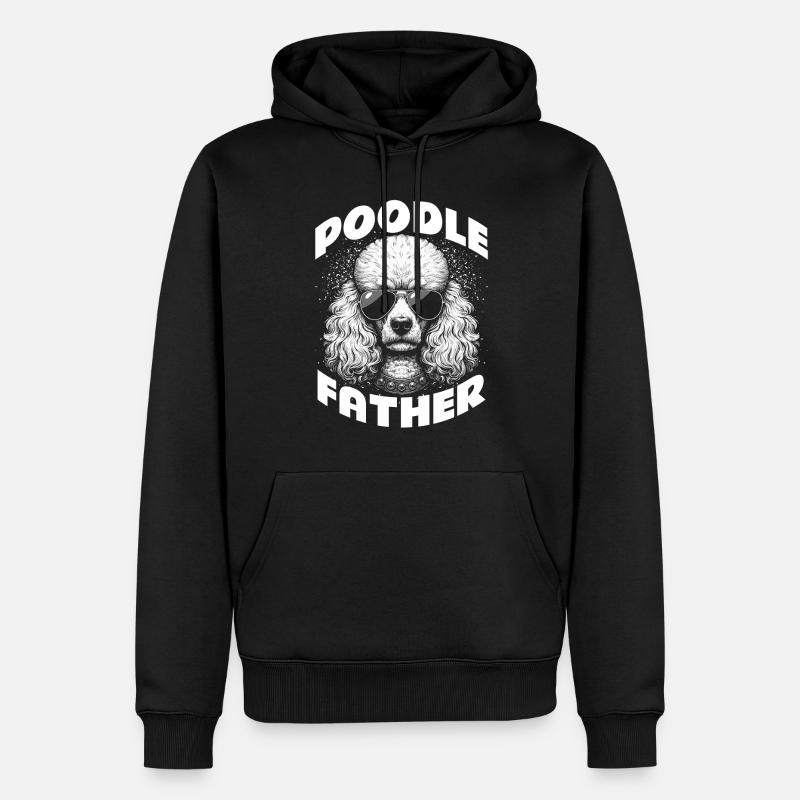 Père caniche - Sweat à capuche Premium bio Homme - noir