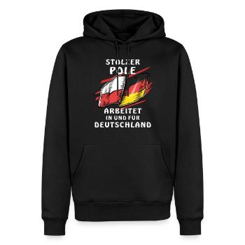 TRAVAUX SUR POTEAU EN ALLEMAGNE - Sweat à capuche Premium bio Homme - noir - Devant - Nico (187cm)