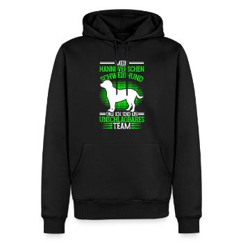 Hannoverscher Schweißhund ist unschlagbar - Männer Premium Bio Hoodie - Schwarz - Vorne - Nico (187cm)
