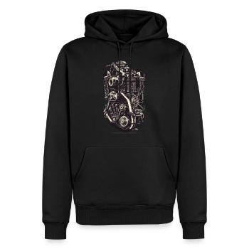 Motor Engineer Motor Vehicle Mechanic Vintage - Men’s Premium Organic Hoodie - black - Front - Nico (187cm)