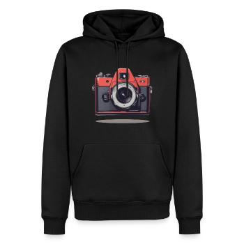 Appareil photo vintage esthétique appareil photo rétro - Sweat à capuche Premium bio Homme - noir - Devant - Nico (187cm)
