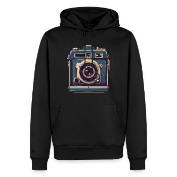 Appareil photo vintage esthétique rétro appareil photo - Sweat à capuche Premium bio Homme - noir - Devant - Nico (187cm)