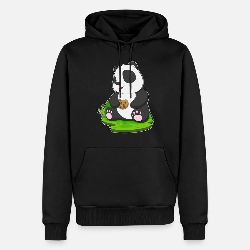 Biscuit Panda - Sweat à capuche Premium bio Homme - noir