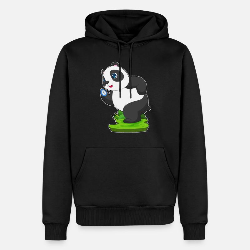 Panda Jogger Chronomètre Jogging - Sweat à capuche Premium bio Homme - noir