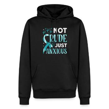 Sarcelle d’hiver SSPT Stress Trouble anxieux - Sweat à capuche Premium bio Homme - noir - Devant - Nico (187cm)