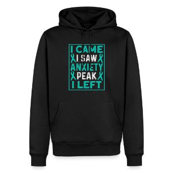 Sarcelle d’hiver SSPT Stress Trouble anxieux - Sweat à capuche Premium bio Homme - noir - Devant - Nico (187cm)
