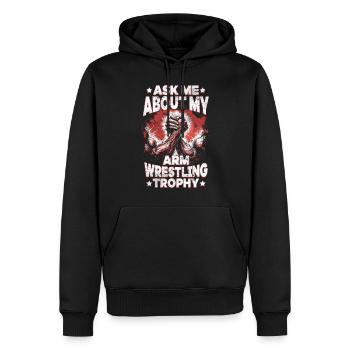 Armdrücken Ask Me About My Arm Wrestling Trophy - Men’s Premium Organic Hoodie - black - Front - Nico (187cm)