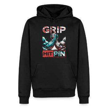 Bras de fer Armwrestling Hit Pin - Sweat à capuche Premium bio Homme - noir - Devant - Nico (187cm)