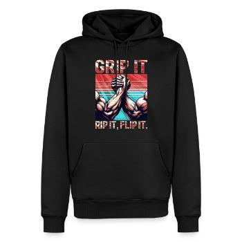 Armdrücken Armwrestling Rip It Flip It - Männer Premium Bio Hoodie - Schwarz - Vorne - Nico (187cm)
