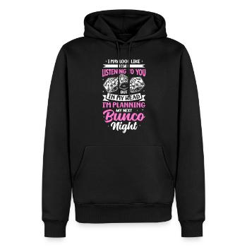 Planung Meiner Nächsten Bunco-nacht Spaß Design - Männer Premium Bio Hoodie - Schwarz - Vorne - Nico (187cm)