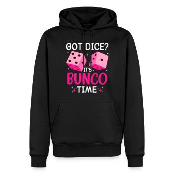 Bunco Night Dice Game Squad Fun - Men’s Premium Organic Hoodie - black - Front - Nico (187cm)