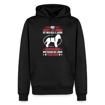 Lagotto Romagnolo beschützt mich Wasserhund - Männer Premium Bio Hoodie - Schwarz - Vorne - Nico (187cm)