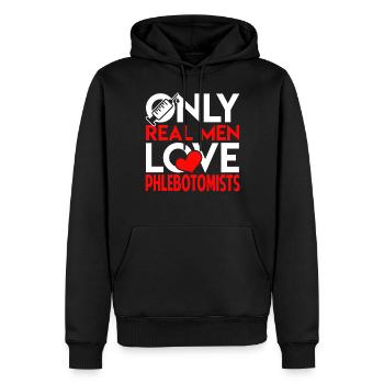 Phlebotomist Real Men Love Phlebotomists - Men’s Premium Organic Hoodie - black - Front - Nico (187cm)
