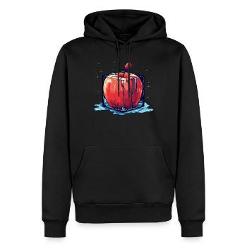 Würfel Apfel Cube Apple - Männer Premium Bio Hoodie - Schwarz - Vorne - Nico (187cm)