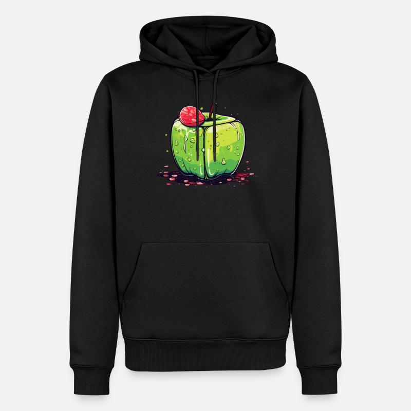 Würfel Apfel Cube Apple - Männer Premium Bio Hoodie - Schwarz
