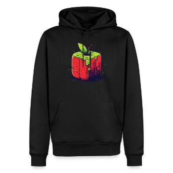 Würfel Apfel Cube Apple - Männer Premium Bio Hoodie - Schwarz - Vorne - Nico (187cm)