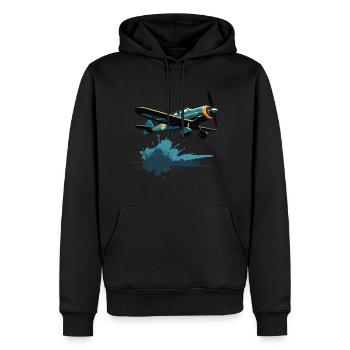Modèle Avion Pilote Avion Hobby Design - Sweat à capuche Premium bio Homme - noir - Devant - Nico (187cm)