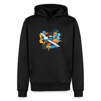 Modellflugzeug Pilot Flieger Flugzeug Hobby - Männer Premium Bio Hoodie - Schwarz - Vorne - Nico (187cm)